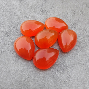 Pierre précieuse cabochon en cornaline de qualité AAA+, forme goutte d'eau, dos plat calibré, pierre non montée, toutes tailles disponibles - Product Image 1