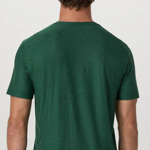 T-shirt décontracté pour homme, couleur unie, manches courtes, service OEM 2026, conception de haute qualité, coutures soignées pour les acheteurs en gros - Product Image 6