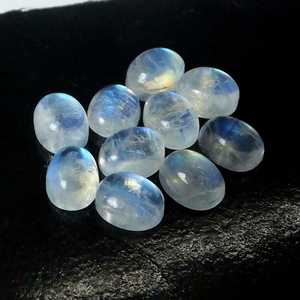 Pierre de lune arc-en-ciel naturelle ovale cabochon, gemme à feu bleu, pierre en vrac pour la fabrication de bijoux, fournisseur en gros de pierres précieuses - Product Image 4