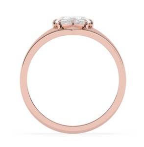 Élégante bague en or rose avec diamant de laboratoire 1,91 CTW, taille poire, solitaire, halo, pour fiançailles, bijoux fins, cadeau pour femme - Product Image 2