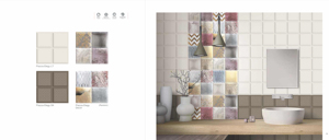 Carreaux muraux en céramique blanche 300x300mm, finition mate, pour salle de bain intérieure, lot décoratif - Product Image 3
