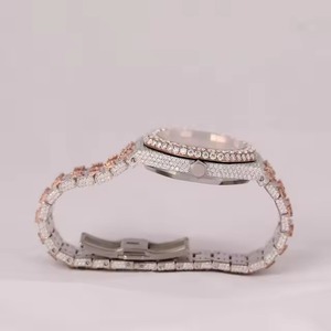 Classic Tone High Quality Moissanite Diamond <b>Watch</b> Fully Iced Hip Hop Bling VVS Mechanical Luxury Stainless Steel Ceramic <b>Case</b> - Product Image 2