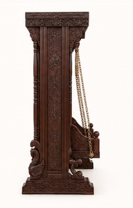 Columpio Tradicional de Madera para Sala de Estar, Estilo Moderno, Madera de Teca, Desmontable, Ecológico, Cadenas de Latón, Madera Sólida - Product Image 4