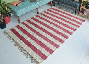 Tapis d'intérieur en jute naturelle tissé à la main |   Polyvalent pour les salons, les chambres et la décoration intérieure - Product Image 4