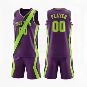 Conjunto de Camiseta de Baloncesto Azul, Cuello en V, Sin Mangas, Impresión Sublimada, Poliéster, Unisex para Adultos, Todas las Temporadas, Ajuste Atlético de Malla - Product Image 5