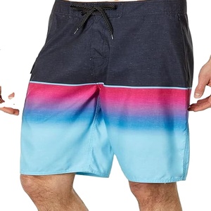 Shorts de Baño para Hombre, Color Degradado, Secado Rápido, con Cordón Ajustable, Casuales, Corte Corto, Cintura Media, 100% Poliéster - Product Image 1