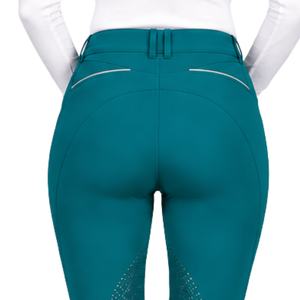 Leggings d'équitation pour femmes Teal, taille haute, élastiques, avec grip en silicone, assise intégrale, pantalon d'équitation professionnel - Product Image 5
