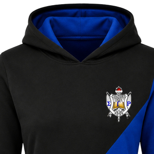 Sudadera con capucha personalizada de forro polar suave para mujer, con diseño de paneles cruzados y cordón ajustable, estilo casual de moda, proveedor mayorista - Product Image 3