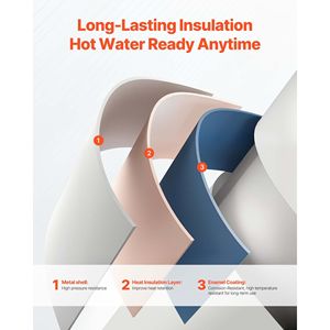 Chauffe-eau électrique à réservoir de 30 gallons, 5000W, avec affichage LED, commande par bouton, sortie supérieure, 240V, chauffe-eau électrique à accumulation - Product Image 5