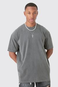 T-shirt homme en coton épais, coupe oversize et carrée, épaules tombantes, manches courtes, motif graphique, style streetwear décontracté - Product Image 6