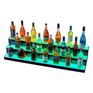 Espositore Commerciale a LED Illuminato da 48 Pollici in Acrilico per Bottiglie di Liquori, 3 Livelli, 3 Gradini, Scaffale Illuminato per Whisky, Mensola per Bar Domestico - Product Image 2