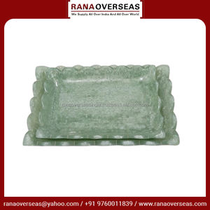 Lujosa bandeja de resina hecha a mano Acento elegante y funcional para servir Mesa de centro Vanidad Cocina y organización del hogar - Product Image 3