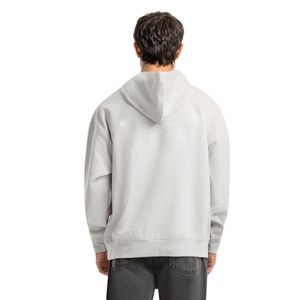 Sweat à capuche décontracté pour homme en molleton gris avec impression avant et arrière, style streetwear décontracté, OEM ODM - Product Image 5
