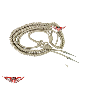 Aiguillette de parade bleu marine tressée, cordon d'épaule bleu marine avec pointe dorée métallique - Product Image 6