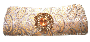 Pochette élégante à motif Paisley avec ornement perlé pour soirée - Product Image 2