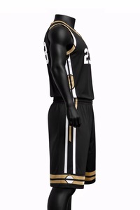 Tenue de basketball réversible personnalisée pas chère, ensemble maillot blanc et noir respirant, personnalisable avec votre nom et votre numéro - Product Image 2