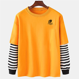 Sweat-shirt à col rond coupe classique 100% coton tricoté Hiver Couleur unie Manches longues Pull décontracté Logo avant Unisexe - Product Image 1