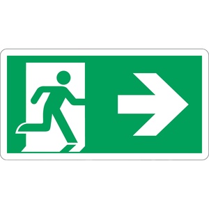 Señal de flecha derecha para salida de emergencia - Aluminio luminiscente 220*120 mm - Product Image 1