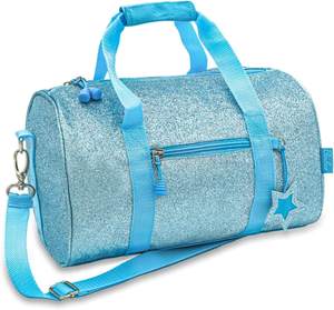 Bolsa Deportiva Morada con Brillantina y Logotipo de Animadoras, Cierre Frontal, Diseño Personalizado para Equipos de Baile Infantiles, Venta al Por Mayor - Product Image 5