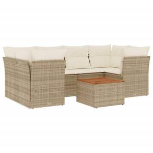 Set Divano da Giardino Beige Marrone Crema Bianco - Product Image 2