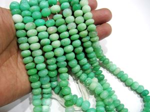 ลูกปัดคริสโซเพรสธรรมชาติทรงกลมเรียบขนาด 8-9 มม. ความยาว 8 นิ้ว - Product Image 2