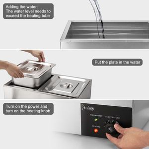 ZOKOP 110V 600W Food Warming Equipment 10L*2 Stainless Steel Two Plates for Soup & Pool Silver Color - Product Image 3