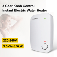 Calentador de Agua Eléctrico OEM Personalizado de 5500W, Fabricante de Calentadores Instantáneos para Ducha con Control de Perilla y Elemento Calefactor de Acero Inoxidable