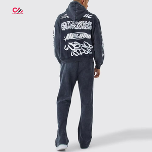 Survêtements pour hommes à col rond, sérigraphiés, effet délavé à l'acide, personnalisables, qualité supérieure, meilleures ventes, vente en gros - Product Image 2