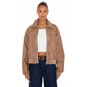 Veste bomber courte pour femme, best-seller, avec tissu tricoté respirant et imperméable, design épaules tombantes - Product Image 4