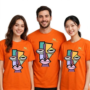 Custom Abstract Cubist <b>Face</b> Graphic T <b>Shirt</b> Men's Colorful Geometric Art Crew Neck Tee Embroidered Logo OEM Wholesale - Product Image 1