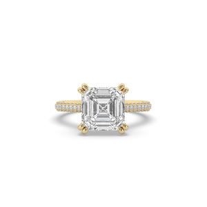 Bague moderne en diamant de laboratoire de 4,56 carats, or 14 carats, taille Asscher brillant, style unique, bijoux de mariée raffinés, cadeau pour femme - Product Image 1