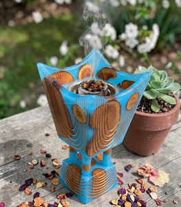 Modern Clear Resin Redwood Inlay Religious Eco-Friendly Oud Burner Arabic Bakhoor Indian <b>Incense</b> Handcrafted Luxury <b>Incense</b> - Product Image 5