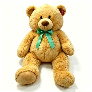 Customized oversized sitting teddy bear with green satin bow,<b>large</b> golden brown teddy bear <b>plush</b>,big classic stuffed teddy bear - Product Image 3