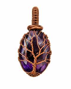 Colgante Árbol de la Vida con Alambre de Cobre, Chapado en Cobre Antiguo, Collar Único Vintage para Mujer, Amante de la Naturaleza, Precio al por Mayor - Product Image 1