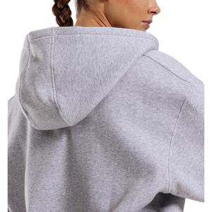 Hiver 2025 Sweat à capuche zippé doublé pour femme, 100% Coton épais, respirant, écologique, en polaire anti-boulochage, coupe oversize, qualité supérieure - Product Image 5