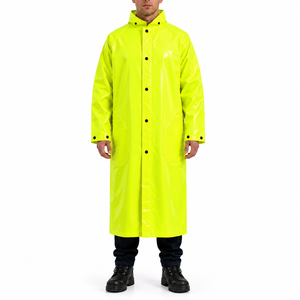 Custom <b>Men</b> <b>Raincoat</b> <b>Long</b> Waterproof Rain Jacket Heavy Duty Hooded Trench Coat Solid Color Custom Outdoor Workwear <b>Raincoat</b> Coat - Product Image 1