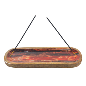 Cendrier à encens en bois avec motif émaillé élégant, améliorez votre aromathérapie et l'ambiance de votre maison à un prix abordable - Product Image 1