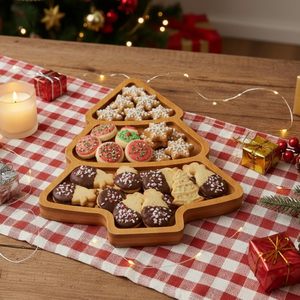 Planche de service en bois naturel en forme de sapin de Noël, plateau à charcuterie, conteneur pour fêtes de fin d'année, vente en gros - Product Image 4