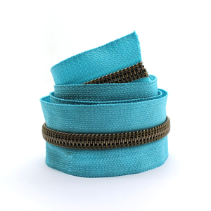 #5 Antique Brass Nylon Coil <b>Zipper</b> Retro Style <b>Zipper</b> for Leather Goods - Product Image 1