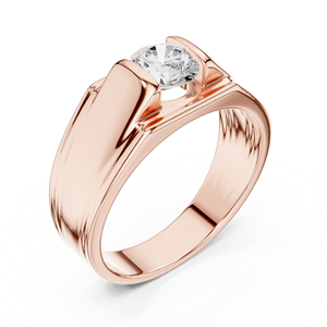 Bague de mariage solitaire pour homme en or jaune avec diamant de laboratoire – Bijou de luxe contemporain en or et diamant - Product Image 6