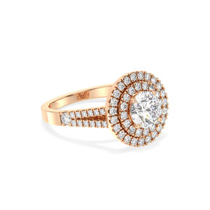 Anillo de compromiso de diamante cultivado en laboratorio HPHT CVD de diseño personalizado REYES en oro rosa de 14K, joyería fina de promesa de boda para mujer - Product Image 3