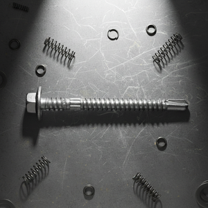 Tornillos Autoperforantes con Cabeza de Arandela, Acero al Carbono Galvanizado en Caliente con Zinc, Rosca Métrica/Pulgada Estándar, Rosca Completa - Product Image 1