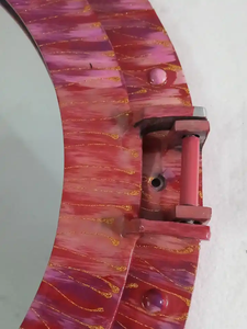 กระจกตกแต่งผนังทรงกลมทำมือพร้อมกรอบหลากสีมีลวดลาย - Product Image 4