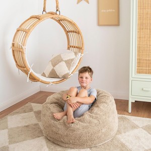 Round <b>swing</b> chair with stand rattan chairs for floor standing & hanging living room <b>patio</b> furniture - Product Image 5