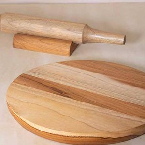 Set di Chakla Belan in Legno di Teak con Supporto, Mattarelli e Tavole per Pasticceria - Product Image 5