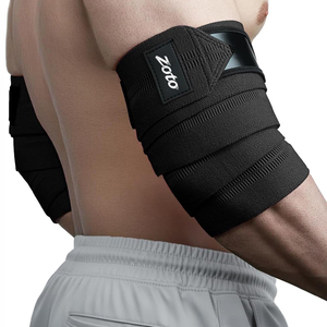 Bandes de soutien pour coudes de musculation noires unies OEM personnalisées, antidérapantes, marque privée, fournisseur - Product Image 1