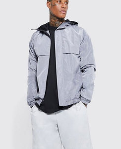 Manteau de veste à capuche coupe-vent approvisionnement d'usine avec fermeture éclair Veste coupe-vent à capuche personnalisable pour homme - Product Image 1