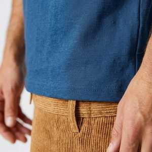 T-shirt homme bleu uni 2026 en coton premium, col rond, manches courtes, décontracté, confortable, respirant, tissu doux, coupe ajustée - Product Image 6