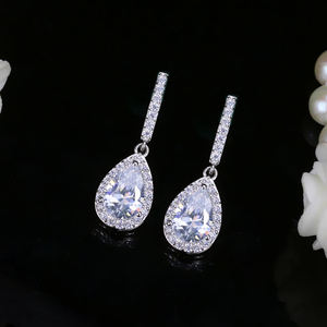 Pendientes de Diamante Moissanite de 0.5/1 ct con Certificado GRA, Pendientes de Plata de Ley 925 con Forma de Lágrima - Product Image 5