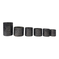 Pot en verre de travail en mosaïque noire fabriquée à la main de haute qualité artisanale indienne luxe en céramique multi-usages décoration d'intérieur Festivals bougie